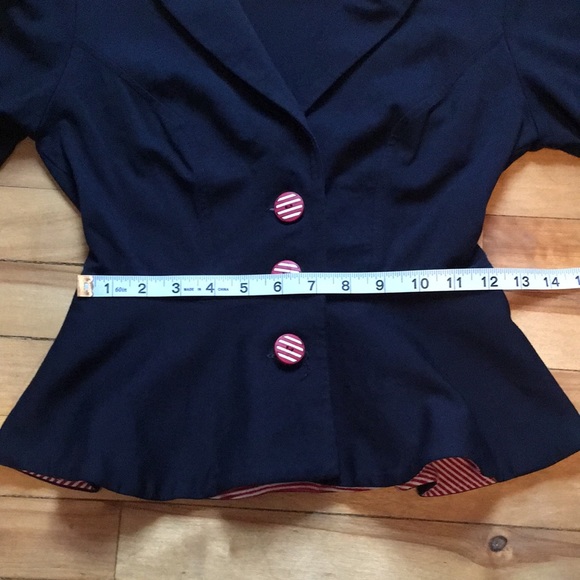 Annie 50 Retro Navy Blazer XS EUC - Picture 3 of 9